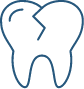 Animated tooth with a crack