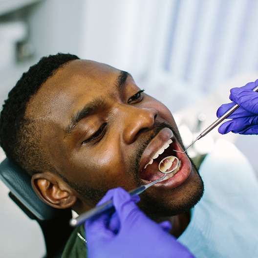 a patient undergoing a dental checkup