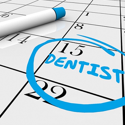 Dental appointment marked on a calendar.