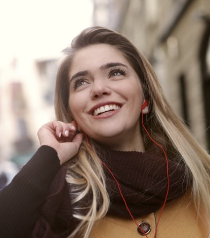 Woman sharing gorgeous smile after cosmetic dentistry