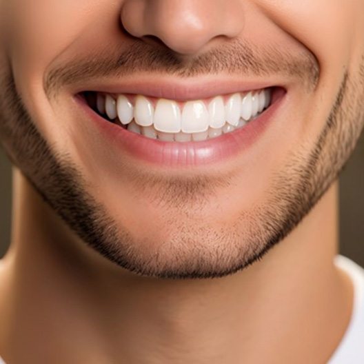 Close-up of man’s attractive, healthy smile