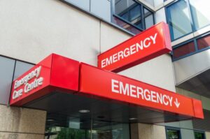 Emergency room signs.